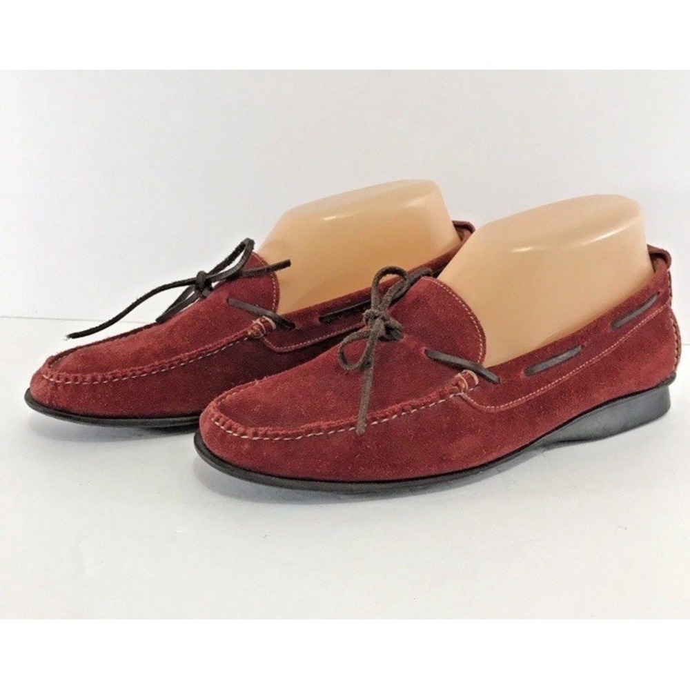 Cole Haan Womens Suede Leather Loafers Driving Shoes Red sz 7 - Picture 3 of 9